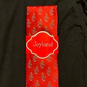 Joyland Christmas tie red with small Christmas trees! Beautiful tie! Brand new!